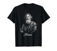 Homer Greek Mythology Odyssey Iliad Poet Value Graphic T-Shirt, Men, Black, L