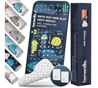 Homerella® Children's Bath Mat 100 x 40 cm Non Slip Kids Antibacterial Extra Comfortable Including Hooks for Storage Children & Baby Bath Mat Non-Slip BPA Free and Machine Safe