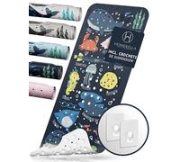 Homerella Children's Bath Mat 100 x 40 cm Non-Slip Kids Antibacterial Extra Comfortable With Hooks for Storage BPA Free and Machine Safe Shower Mat