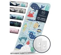 Homerella Children's Non-Slip Antibacterial Bath Mat - 100 x 40 cm, Extra Comfortable, Includes Hooks, BPA Free & Machine Safe