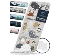 Homerella Children's Non-Slip Antibacterial Bath Mat - 100 x 40 cm, Extra Comfortable, Includes Hooks, BPA Free & Machine Safe