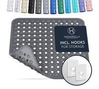 Homerella Shower Mat Skin-Sensitive 53 x 53 cm Includes Hanging Brackets Non Slip Shower Mats for Inside Shower BPA-Free Latex-Free Shower Mat Non Slip Anti Mould and Machine Washable
