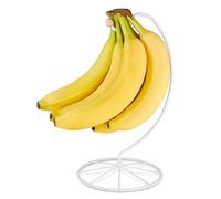 Homeries Banana Holder Modern Rack Hanger Tree Stand Hook for Kitchen Countertop. Satin Nickel Banana Holder Keeper Stand (White)