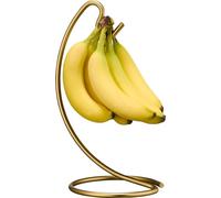 Homeries Banana Holder Modern Rack Hanger Tree Stand Hook for Kitchen Countertop. Satin Nickel Banana Holder Keeper Stand (Brushed Brass)