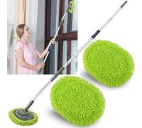 HoMerit Wall Cleaner Mop Green, 66" Long Handle, 15° Ergonomic Elbow Extension, Microfiber Head, Wall & Ceiling Cleaner