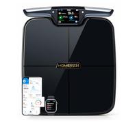 Homerz Body Composition Scale with 57 Metrics - Digital Body Fat Scale with BMI, Muscle Mass & Heart Rate Tracking, 8-Electrode Bluetooth Smart Scale, TFT Color Display & Retractable Handle, 400 LB