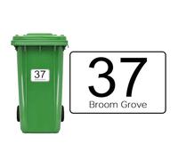 HOME'S FRIEND 4pack Bin Numbers for Wheelie Bins,Personalised Bin Stickers,Weatherproof Vinyl Dustbin Number Stickers,Custom Dustbin Labels with House Number Street Name