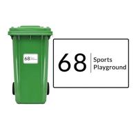 HOME'S FRIEND 4pack Bin Numbers for Wheelie Bins,Personalised Bin Stickers,Weatherproof Vinyl Dustbin Number Stickers,Custom Dustbin Labels with House Number Street Name