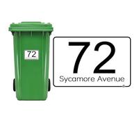 HOME'S FRIEND 4pack Bin Numbers for Wheelie Bins,Personalised Bin Stickers,Weatherproof Vinyl Dustbin Number Stickers,Custom Dustbin Labels with House Number Street Name