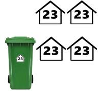 HOME'S FRIEND 4pack Bin Numbers for Wheelie Bins,Personalised Bin Stickers,Weatherproof Vinyl Dustbin Number Stickers,Custom Stickers with House Number Street Name