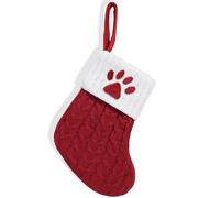 HOME'S FRIEND Alphabet Decorations Stockings, Cable Knit Letter Fireplace Hanging Stockings, Letter Embroidered Knitted Mini Stocking Festive Fireplace Décor Kids Pet Gift (Footprints)