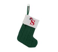 HOME'S FRIEND Alphabet Stocking, Letter Stocking Hanging Decoration, Letter Embroidered Knitted Mini Stocking Festive Fireplace Décor Kids Pet Gift (Green, S)