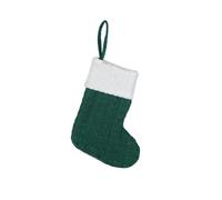 HOME'S FRIEND Alphabet Stocking, Letter Stocking Hanging Decoration, Letter Embroidered Knitted Mini Stocking Festive Fireplace Décor Kids Pet Gift (Green, No letters)