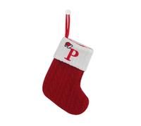 HOME'S FRIEND Alphabet Stocking, Letter Stocking Hanging Decoration, Letter Embroidered Knitted Mini Stocking Festive Fireplace Décor Kids Pet Gift (Red, P)