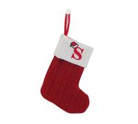 HOME'S FRIEND Alphabet Stocking, Letter Stocking Hanging Decoration, Letter Embroidered Knitted Mini Stocking Festive Fireplace Décor Kids Pet Gift (Red, S)