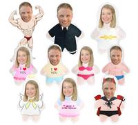 HOME'S FRIEND Custom Face Pillow with Your Own Face,10/20/30/40cm Personalised Pillows With Face On It, Decorative Cushion Customised Gifts for Birthday, Couple,Friends,Add Your Text or Photo Face