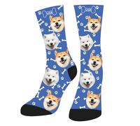HOME'S FRIEND Custom Face Socks with Photo, Personalised Printed Pet Socks Cute Dog Cat Any Photo, Personalised Socks with Dog Pet Picture Print Customised