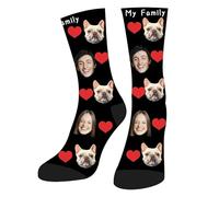 HOME'S FRIEND Custom Face Socks with Photo, Personalised Printed Pet Socks Cute Dog Cat Any Photo, Personalised Socks with Dog Pet Picture Print Customised