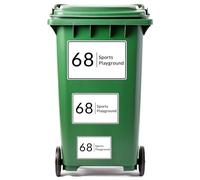 HOME'S FRIEND Pack of 4 Personalised Wheelie Bin Stickers,Bin Numbers for Wheelie Bins,Custom Trash Garbage Can Numbers Stickers,bin Labels with House Number Street Name 100x150mm/148x210mm/180x270mm