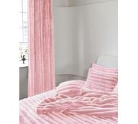 HOMES-LINEN Big Cord Teddy Fleece Thermal Duvet Cover & Pillow Case Soft Warm Sofa Throw Cushion Cover & Curtains also Available (Blush Pink, Curtains 66 x 72 Inches)