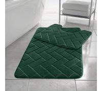 Homes & Linen Block Bricks Bath Mat Set Non Slip(Green)