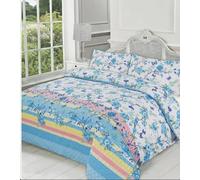 HOMES-LINEN Blossom Duvet Quilt Cover Polycotton Luxury Printed Bedding Set & Pillowcases (Teal, King)