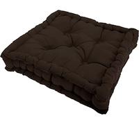 HOMES-LINEN Booster Seat Cushion Pad 100% Cotton Filling Thick Cushion Seat Pads Adults Chair Armchair Garden Black 45cm x 45cm + 10cm Thickness Approximate (45x45 cm, Brown)