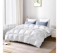HOMES-LINEN Duck Down Quilted Tog Duvet 100% Microfiber Cover Hypoallergenic Warm Cosy Duck Feather and Down Filled Quilt (10.5 Tog, Super King)
