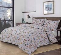 Homes & Linen Eloise Printed Microfiber 4 Piece Bedding Set Duvet Cover Fitted Sheet And Pillowcases