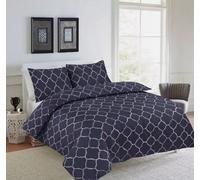 Homes & Linen Ezra Grey Geometric Shape Duvet Cover Printed Bedding Set