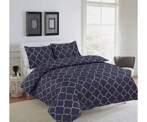 Homes & Linen Ezra Grey Geometric Shape Duvet Cover Printed Bedding Set