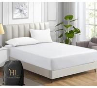 HOMES-LINEN Fitted Sheet Percale Rich Cotton 180 Thread Count Non Iron 25cm Deep Pocket Fitted Bed Sheets (White, Super King)