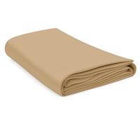 HOMES-LINEN Flat Sheet Polycotton Blend Soft Easy Care Plain Dyed Bed Linen Durable Bedding Sheet (Beige, Super King)