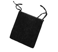HOMES-LINEN Luxury Crushed Velvet Filled Foam Seat Pad Chair Cushions With Ties Chair Seat Pads Removable Dining Garden Chair Cushion Pads (Black, 2)