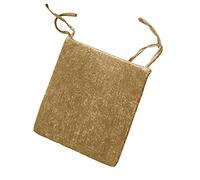 HOMES-LINEN Luxury Crushed Velvet Filled Foam Seat Pad Chair Cushions With Ties Chair Seat Pads Removable Dining Garden Chair Cushion Pads (Beige, 4)
