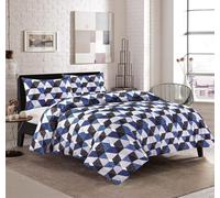 Homes & Linen Multi Colour Geometric Casper Printed Easy Care Bedding Duvet Cover Set