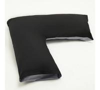 Homes & Linen Orthopaedic V-Shaped Pillow With 2 Tone Reversible Pillowcase Extra Cushioning Support For Head, Neck & Back (2 Tone Black/grey)