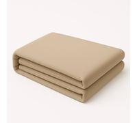 Homes-Linen Plain Dyed Flat Sheet Polycotton Blend Easy Care Bed Linen in Beige | Size: Double Homes-Linen Beige Double