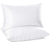 HOMES-LINEN Satin Stripe Pillow Bounce Back Hotel Quality Firm Stripe Pillow (Stripe Pillows Pack of 2)