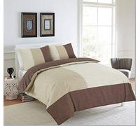 HOMES-LINEN Suede Patch Multi Colour Suede Reversible Duvet Cover Set (Chocolate, King)
