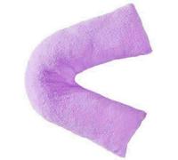 Homes & Linen Teddy Bear Fleece Plush Warm Fuzzy Cuddly V-Shaped Pillow & Cover