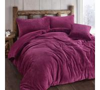 Homes & Linen Teddy Bear Fleece Waffle Duvet Cover Set With Matching Throws & Cushion Covers Warm Soft Teddy Waffle Bedding Collection