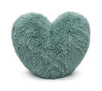 HOMES-LINEN Teddy Cuddles Heart Shape 3D Fleece Filled Cushion Soft Comfortable Warm & Cozy Home Decor Size 38cm 100% Polyester Teddy Heart Cushion (Teal)