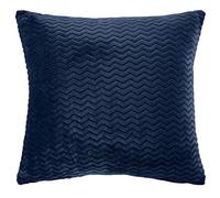 HOMES-LINEN Teddy Fleece Waves Duvet Cover Set With Matching Throws & Cushion Covers Warm Cosy Soft Wavy Teddy Bedding Collection (Navy, Pack Of 4 Cushion Covers (43cm x 43cm))