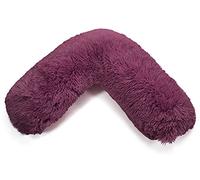 HOMES-LINEN Teddy V Shaped Complete V Pillow or V Case Only For Neck Maternity Back Support Soft Warm Plush Cosy Fleece V Shape Cover (Teddy Cuddles Plum, Teddy Cover Only)