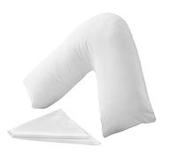 HOMES-LINEN V Pillow Orthopaedic V Shaped Pillow Extra Cushioning Support For Head Neck & Back Includes Complimentary FREE White V Pillow Case (White, V-Pillow With Cover)