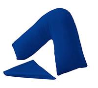 HOMES-LINEN V Pillow Orthopaedic V Shaped Pillow Extra Cushioning Support For Head Neck & Back Includes Complimentary FREE Royal Blue V Pillow Case (Royal Blue, V-Pillow With Cover)