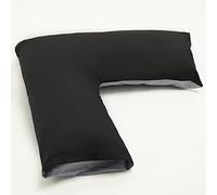 HOMES-LINEN V Pillow Orthopaedic V Shaped Pillow Extra Cushioning Support For Head Neck & Back Includes Complimentary FREE V Pillow Case (BLACK/GREY, V-Pillow With Cover)