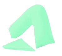 HOMES-LINEN V Pillow Orthopaedic V Shaped Pillow Extra Cushioning Support For Head Neck & Back Includes Complimentary FREE Mint Green V Pillow Case (Mint Green, V-Pillow With Cover)