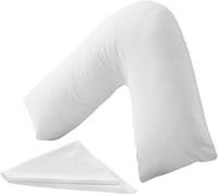 Homes & Linen White Orthopaedic V-Shaped Pillow Extra Cushioning Support For Head, Neck & Back